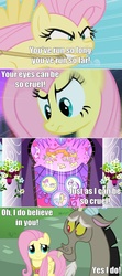 Size: 720x1626 | Tagged: safe, edit, edited screencap, screencap, discord, fluttershy, g4, keep calm and flutter on, stare master, the return of harmony, comic, david bowie, element of kindness, female, image macro, labyrinth, male, screencap comic, ship:discoshy, shipping, song reference, stained glass, straight, within you