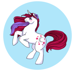 Size: 600x600 | Tagged: safe, artist:a-lure, moondancer (g1), pony, g1, female, rearing, solo