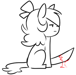 Size: 500x492 | Tagged: safe, artist:redintravenous, oc, oc only, oc:red ribbon, pony, unicorn, blood, bow, female, ms paint