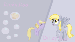 Size: 1920x1080 | Tagged: safe, artist:xxswiftcloudxx, derpy hooves, dinky hooves, pegasus, pony, g4, equestria's best mother, female, mare, muffin, vector, wallpaper