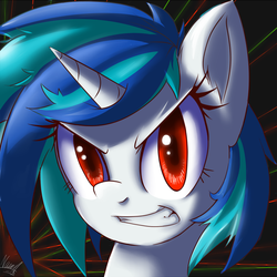 Size: 826x826 | Tagged: safe, artist:nac0n, dj pon-3, vinyl scratch, pony, g4, solo