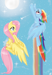 Size: 1748x2480 | Tagged: safe, artist:sugarcubecake, fluttershy, rainbow dash, g4