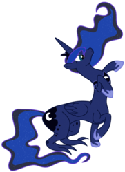 Size: 760x1052 | Tagged: safe, artist:elsdrake, princess luna, ponytaur, taur, g4, female, simple background, solo, transparent background, wat