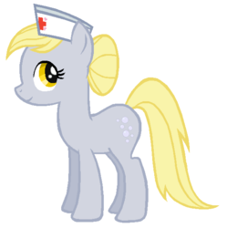 Size: 571x574 | Tagged: safe, artist:durpy, color edit, derpy hooves, nurse redheart, g4, race swap, recolor, this will end in tears