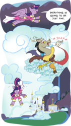 Size: 600x1062 | Tagged: safe, artist:crowneprince, discord, twilight sparkle, alicorn, pony, g4, female, mare, twilight sparkle (alicorn)