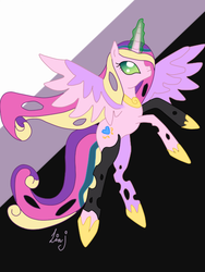 Size: 480x640 | Tagged: safe, artist:liaj-ponyartist, princess cadance, changeling, g4, female, solo