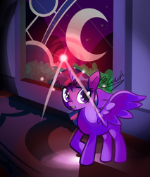 Size: 607x712 | Tagged: safe, artist:doctorplaid, twilight sparkle, alicorn, pony, g4, female, magic, mare, solo, stained glass, twilight sparkle (alicorn)