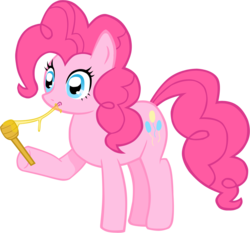 Size: 1057x985 | Tagged: safe, artist:ludiculouspegasus, pinkie pie, g4, honey, honey dipper, honey wand, simple background, solo