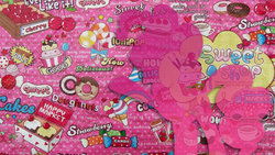 Size: 1191x670 | Tagged: safe, artist:glittersnoot, pinkie pie, g4, candy, outline, sweets