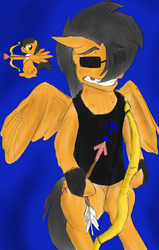 Size: 872x1371 | Tagged: safe, artist:wesleyfoxx, sagittarius (g4), pegasus, pony, g4, crossover, equius zahhak, homestuck, male, ponyscopes, sagittarius, stallion, sweat, zodiac