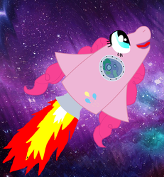 Size: 996x1080 | Tagged: safe, pinkie pie, spike, g4, flying, personification, rocket, space, universe