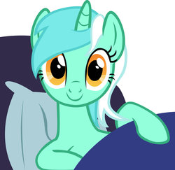 Size: 2988x2903 | Tagged: safe, artist:astringe, lyra heartstrings, pony, g4, bed, female, simple background, smiling, solo, vector, white background