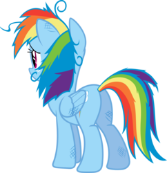Size: 5801x6000 | Tagged: safe, artist:sairoch, rainbow dash, pony, g4, absurd resolution, butt, female, messy mane, plot, simple background, solo, transparent background, vector