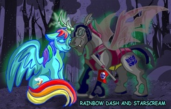 Size: 728x467 | Tagged: safe, artist:transpokefan, rainbow dash, changeling, g4, changelingified, crack shipping, female, male, rainbowscream, shipping, starscream, straight, transformers