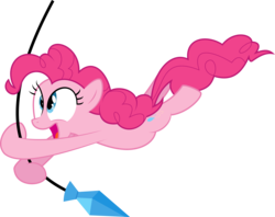 Size: 10000x7920 | Tagged: safe, pinkie pie, earth pony, pony, g4, absurd resolution, female, mare, rope, simple background, smiling, solo, swinging, transparent background