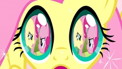 Size: 1280x720 | Tagged: safe, edit, edited screencap, screencap, fluttershy, pinkie pie, g4, magical mystery cure, putting your hoof down, a true true friend, eyes, remember when you were a complete jerk