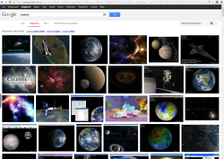 Size: 1597x1131 | Tagged: safe, princess celestia, alicorn, pony, g4, celestia (program), coincidence, earth, female, google, google chrome, google search, jupiter, mare, meta, microsoft windows, planet, saturn, space
