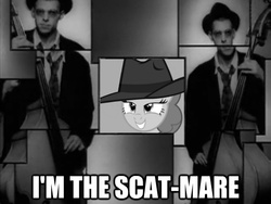 Size: 577x435 | Tagged: safe, pinkie pie, human, g4, i'm a scatman, image macro, irl, irl human, parody, photo, scat singing, scatman john