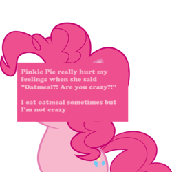 Size: 800x800 | Tagged: safe, pinkie pie, offensive ponies, g4, meta, oatmeal, oatmeal are you crazy, text