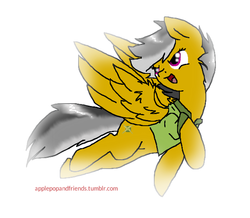 Size: 624x543 | Tagged: safe, artist:applepop, daring do, pegasus, pony, g4, 30 minute art challenge, female, flying, looking up, open mouth, solo