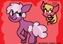 Size: 438x308 | Tagged: dead source, safe, artist:discorcl, artist:squidmugi, big macintosh, cheerilee, earth pony, pony, g4, 30 minute art challenge, blushing, male, ship:cheerimac, shipping, stallion