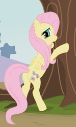 Size: 1500x2510 | Tagged: safe, artist:tauberpa, fluttershy, pegasus, pony, g4, butt, female, looking at you, mare, plot, solo