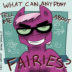 Size: 800x800 | Tagged: safe, artist:strangerdanger, cheerilee, earth pony, pony, g4, 30 minute art challenge, bipedal, denzel crocker, parody, rule 63, the fairly oddparents