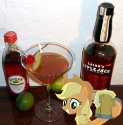 Size: 586x599 | Tagged: safe, applejack, g4, alcohol, cider, drink