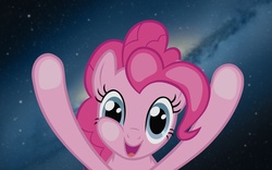 Size: 3200x2000 | Tagged: safe, pinkie pie, g4, galaxy, smiling, space