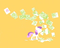 Size: 1280x1024 | Tagged: safe, artist:chung-sae, sweetie belle, pony, g4, female, mouth hold, pencil, silhouette, solo