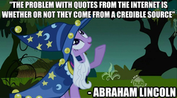 Size: 624x348 | Tagged: safe, edit, edited screencap, screencap, twilight sparkle, g4, abraham lincoln, all new, hub logo, image macro, quote, text, troll quote