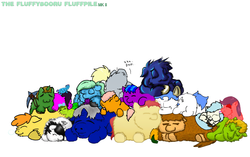 Size: 1600x1002 | Tagged: safe, artist:aichi, artist:coalheart, artist:fillialcacophony, artist:gowdie, artist:inkiepie, artist:meh, artist:mr tiggly the wiggly walnut, artist:peanutbutter, artist:ryunnosuke, artist:skoon, artist:the mungoman, fluffy pony, fluff pile, fluffy pony foals, not derpy, sleeping, truffle