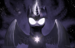 Size: 3900x2550 | Tagged: safe, artist:turbosolid, twilight sparkle, alicorn, pony, g4, avatar state, avatar the last airbender, female, glowing eyes, magic, mare, twilight sparkle (alicorn)