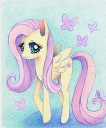 Size: 1719x2070 | Tagged: safe, artist:xxswanfeather, fluttershy, g4, traditional art