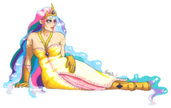 Size: 3354x2118 | Tagged: safe, artist:umiyumi, princess celestia, human, g4, female, humanized, solo