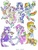 Size: 584x766 | Tagged: safe, artist:butterflywingies, angel bunny, applejack, fluttershy, opalescence, owlowiscious, pinkie pie, rainbow dash, rarity, spike, tank, twilight sparkle, winona, g4, eared humanization, horn, horned humanization, humanized, mane seven, mane six, tailed humanization, traditional art, winged humanization