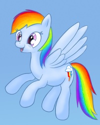 Size: 640x800 | Tagged: safe, artist:radiatezoom, rainbow dash, g4, eyes open, happy, open mouth, solo, spread wings, wings