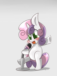 Size: 1200x1600 | Tagged: safe, artist:kty159, sweetie belle, g4, microphone, singing