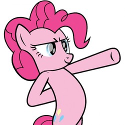 Size: 800x800 | Tagged: safe, pinkie pie, g4, pointing, serious