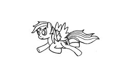 Size: 1102x725 | Tagged: safe, artist:twinhead-b, rainbow dash, g4, lineart, running