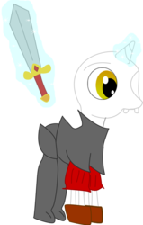 Size: 3137x4947 | Tagged: safe, artist:rozasupreme, medievil, ponified, simple background, sir daniel fortesque, sword, transparent background, vector