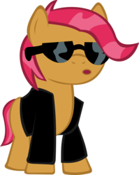 Size: 5643x7083 | Tagged: safe, artist:saturnstar14, babs seed, earth pony, pony, g4, absurd resolution, clothes, female, filly, foal, simple background, solo, sunglasses, transparent background
