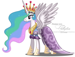 Size: 1600x1238 | Tagged: safe, artist:tiffanymarsou, princess celestia, alicorn, pony, g4, big crown thingy, clothes, concave belly, coronation dress, dress, ethereal mane, female, hoof shoes, mare, no tail, peytral, princess shoes, simple background, slender, solo, starry mane, tall, thin, transparent background