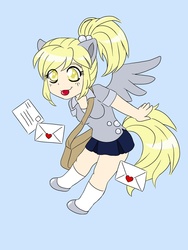 Size: 1944x2592 | Tagged: safe, artist:apocalypsepuppy, derpy hooves, human, g4, chibi, eared humanization, female, humanized, solo, tailed humanization, winged humanization