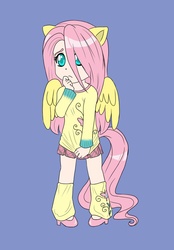 Size: 1752x2512 | Tagged: safe, artist:apocalypsepuppy, fluttershy, human, g4, chibi, eared humanization, female, humanized, solo, tailed humanization, winged humanization