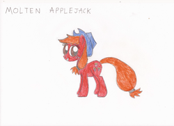 Size: 683x495 | Tagged: safe, artist:star dragon, applejack, g4, molten applejack, recolor