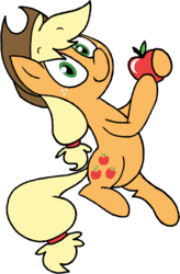 Size: 865x1319 | Tagged: safe, artist:strangiesleepy, applejack, earth pony, pony, g4, apple, female, obligatory apple, simple background, solo