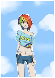 Size: 520x736 | Tagged: safe, artist:namida-no-baka, rainbow dash, human, g4, female, humanized, solo