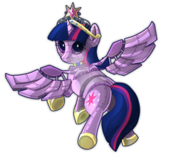 Size: 800x695 | Tagged: safe, artist:themoonfall, twilight sparkle, oc, oc:twibot sparker, alicorn, gynoid, pony, robot, robot pony, g4, butt, female, jewelry, plot, princess twibot, regalia, simple background, solo, transparent background, twibot, twilight sparkle (alicorn)