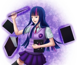 Size: 2131x1800 | Tagged: safe, artist:quitoxica, twilight sparkle, human, g4, female, humanized, magic, solo